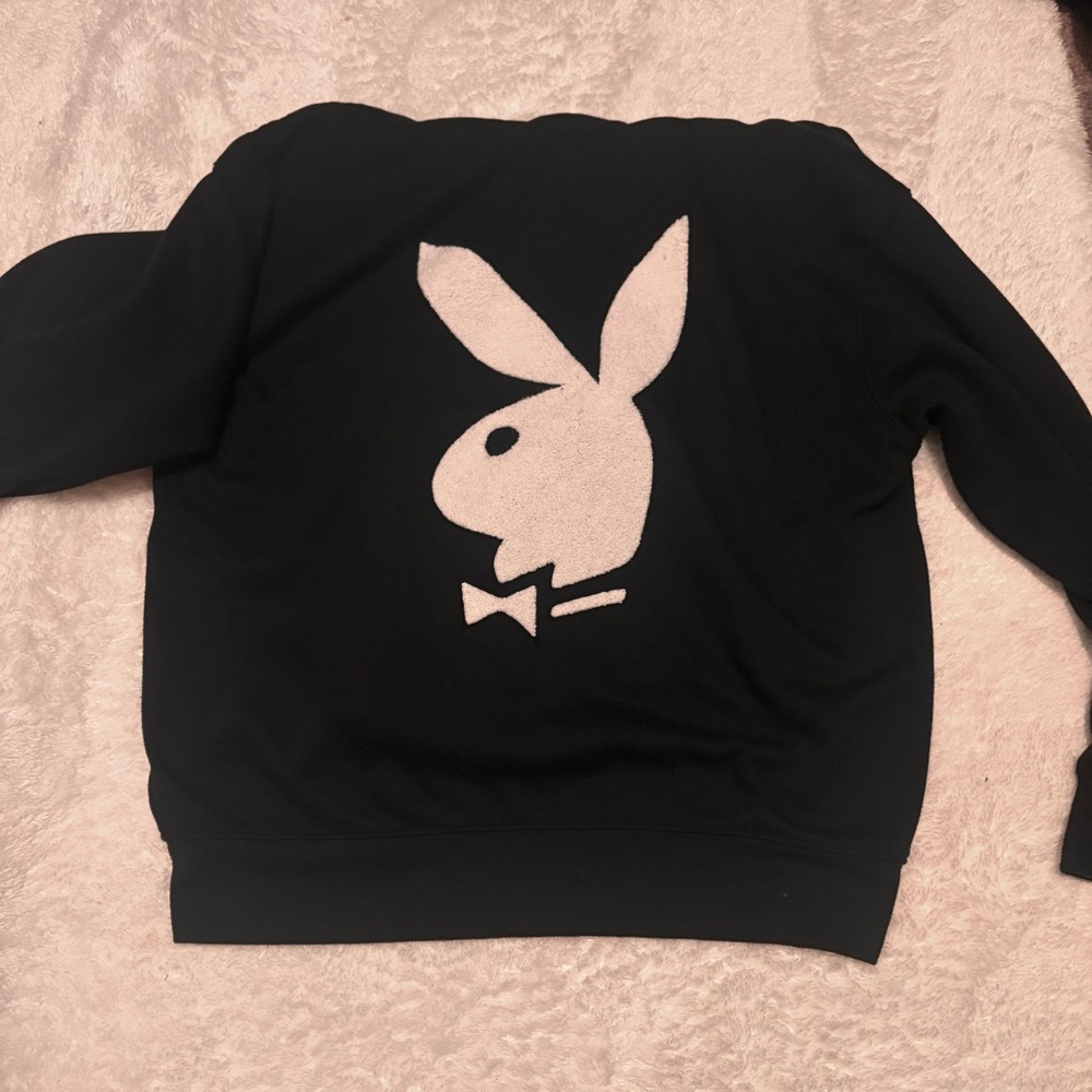 PLAYBOY Black Hoodie with White Logo